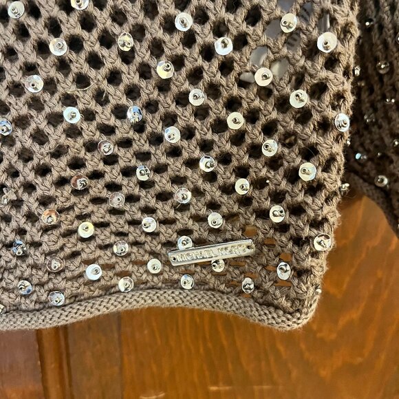 Michael by Michael Kors Brown 100% Cotton Sequin Sweater Size S - Picture 16 of 16